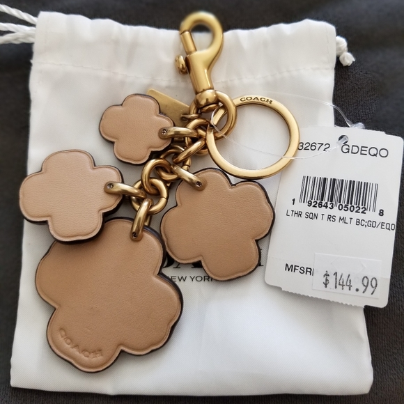 SOLD****Coach Leather Tea Rose Charm - Picture 2 of 2